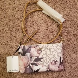 Calvin klein floral printed crossbody handbags